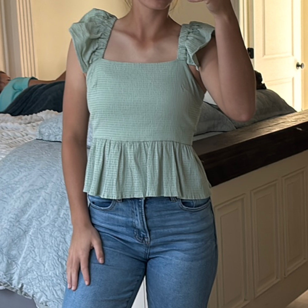Mint Green Peplum Top